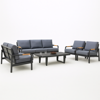 Outdoor Lounge Set Built for Ultimate Entertaining, Powder-Coated Aluminum, All-Weather Cushions, 4-Piece