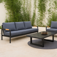 Outdoor Lounge Set Built for Ultimate Entertaining, Powder-Coated Aluminum, All-Weather Cushions, 4-Piece