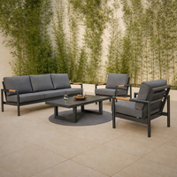 Outdoor Lounge Set Built for Ultimate Entertaining, Powder-Coated Aluminum, All-Weather Cushions, 4-Piece