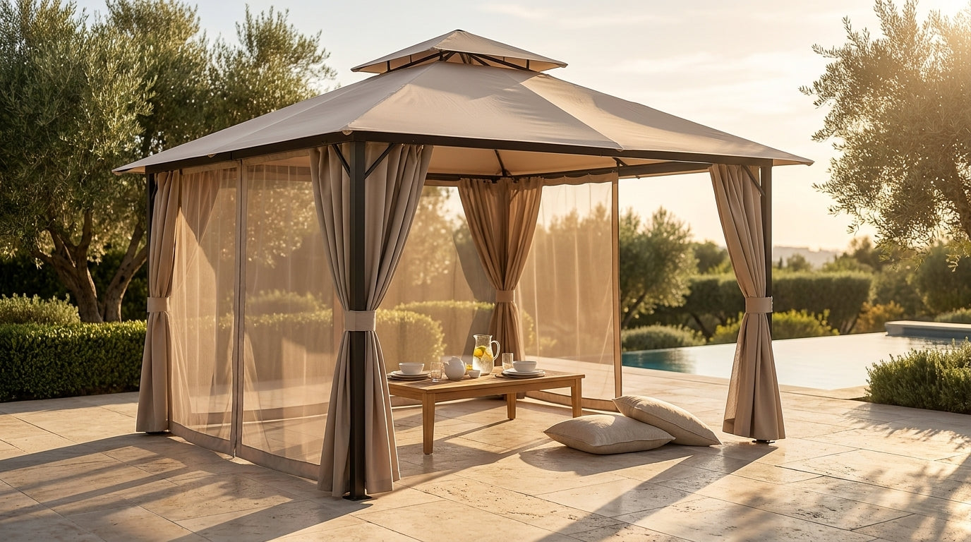 AuroraShade Marquis 12x12 Premium Canopy Gazebo — Lifestyle