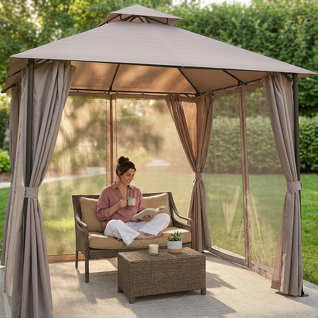 AuroraShade Marquis 12x12 Premium Canopy Gazebo — Lifestyle