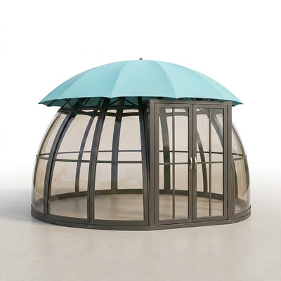 Garden Gazebo Designed for Year-Round Entertaining, UV-Resistant Canopy, Crystal Polycarbonate Panels, 360° Views